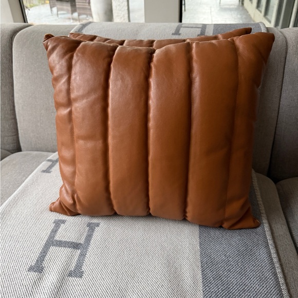 CB2 Izzie Leather Throw Pillow